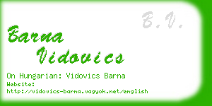 barna vidovics business card